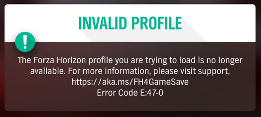 Error Code E:47-0 Invalid Profile - Techyv.com